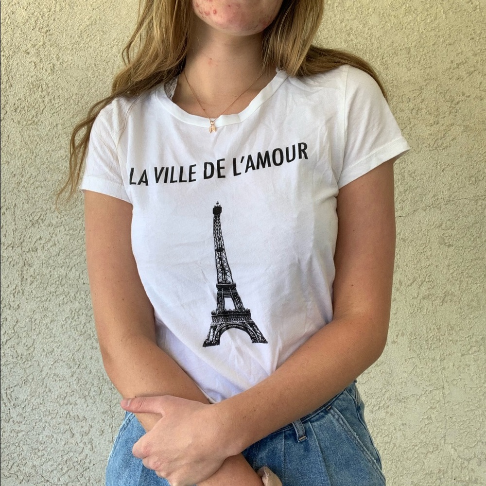 white paris tee